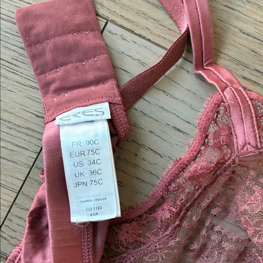 Eres Black and Pink Lace Bras- sz 34C - Picture 4 of 12